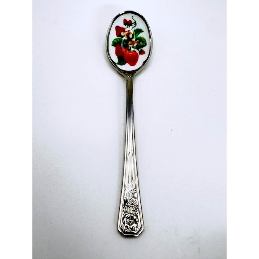 Avon Vintage Strawberry Demitasse Spoon Stainless Steel Japan Silver Tone 4.75"